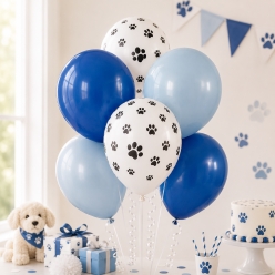 Light Blue, Blue & Paw Print 12